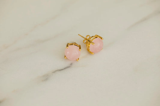 Rose Quartz Natural Gemstone Earrings