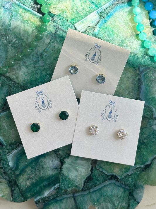 14K Gold Filled Emerald Earrings