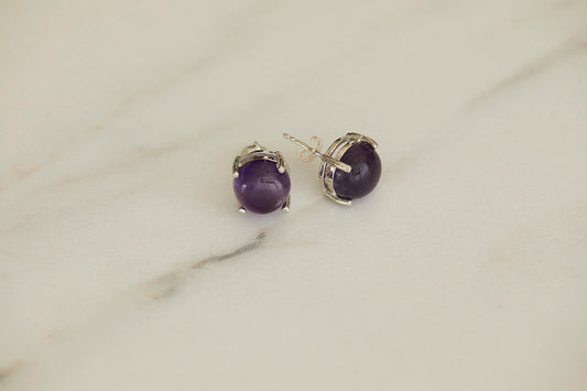 Amethyst Natural Gemstone Earrings